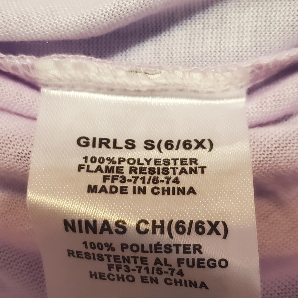 NWT Disney Princess Kids Girl's Long Sleeved Nightgown Pajamas S 6/6X - Picture 6 of 6